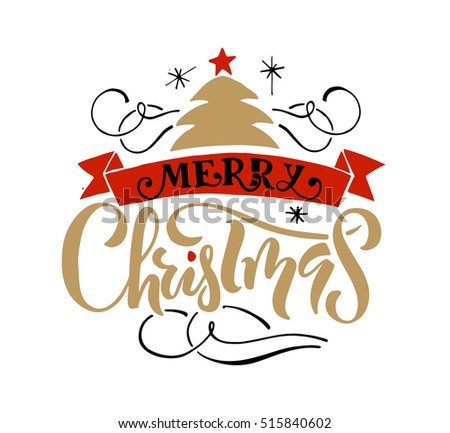 Merry Christmas Text Design Greeting Card Stock Vector 739596058 - Shutterstock