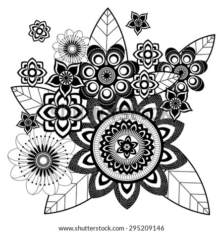 Henna Ornamental Floral Elements Mehndi Style different Stock Vector ...