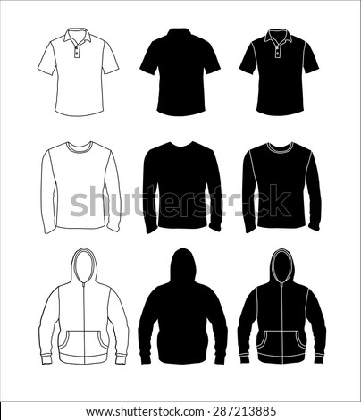 Download Clothes Silhouette Collection Shirt Long Sleeve Stock ...