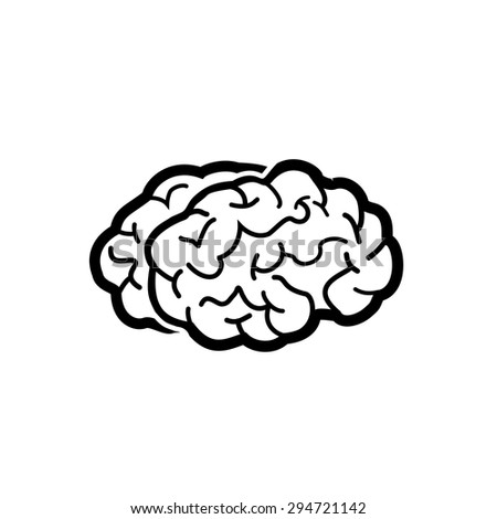 Vector Illustration Human Brain Black White Stock Vector 321880148