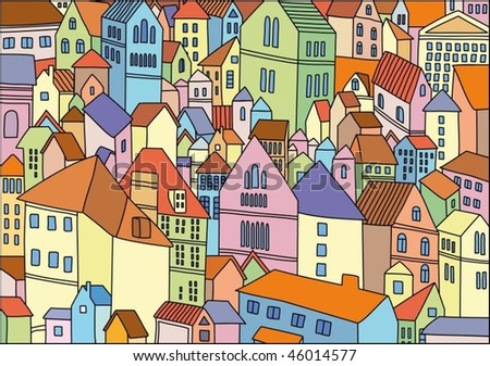 Victorian Facades Cartoon Stock Vector 104901926 - Shutterstock