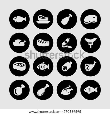 Meat Icon Set Stock Vector (Royalty Free) 270589595 - Shutterstock