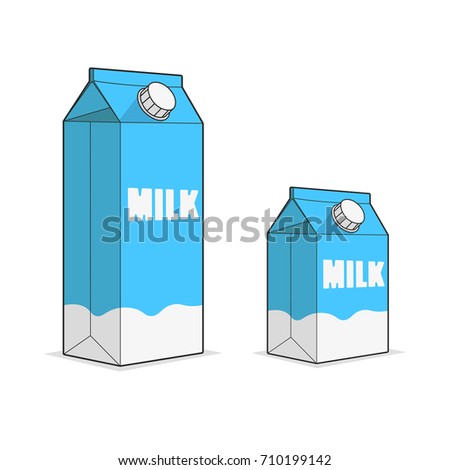 Milk Carton Illustration Milk Box Freehand Stock Illustration 69787705