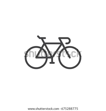 Bike Bicycle Line Icon Outline Vector Stock Vector 675288775 - Shutterstock