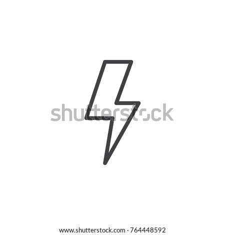 Lightning Bolt Line Icon Outline Vector Sign Linear Style Pictogram Isolated On White Lightning Bolt Line Icon Outline Vector Sign Linear Style Pictogram Isolated On White