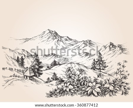 Mountains landscape sketch