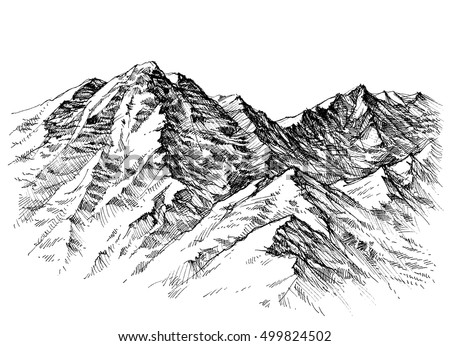 Mountains Ranges Vector Panorama Stock Vector 436063906 - Shutterstock