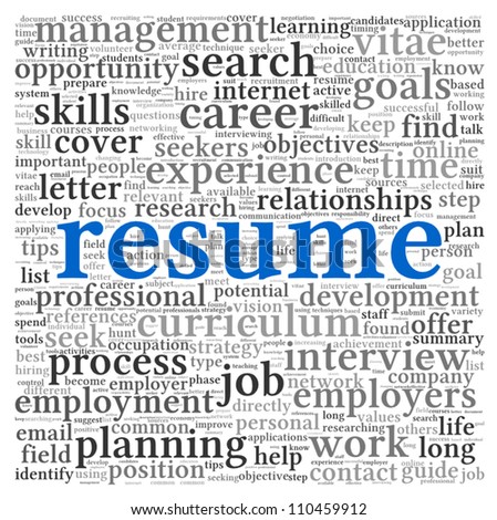 resume concept word tag cloud on เวกเตอร สต อก 110459912 shutterstock