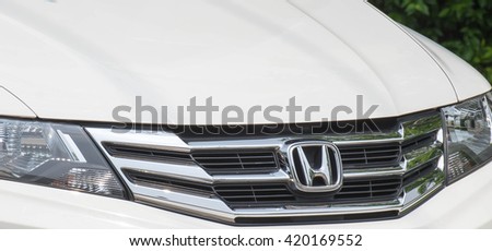 NONTHABURI, THAILAND - MAY 15, 2016: Grille of a honda that is famous in Thailand.
