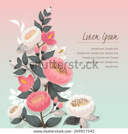 Vector Illustration Beautiful Floral Border Spring Stock Vector ...