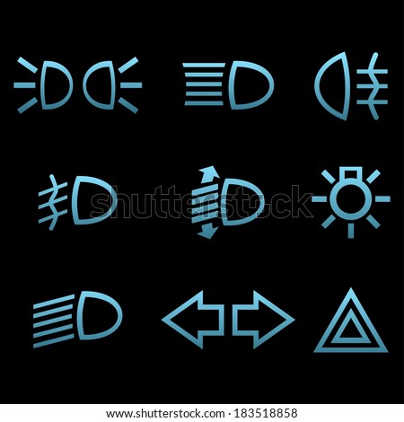 Car Interface Symbols Icon Set Car Stock Vector 183518858 - Shutterstock