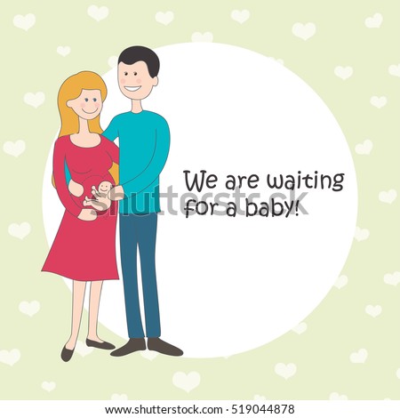 Vector Illustration Couple Waiting Baby Stock Vector 519044878 ...