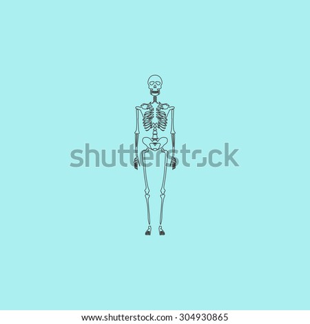 Skeletons Human Bones Simple Outline Flat Stock Vector 304930865