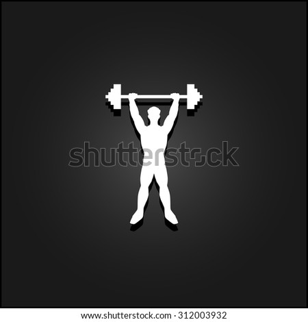 Weightlifter Sitting Barbell Snatch Silhouette Athlete Stock Vector ...