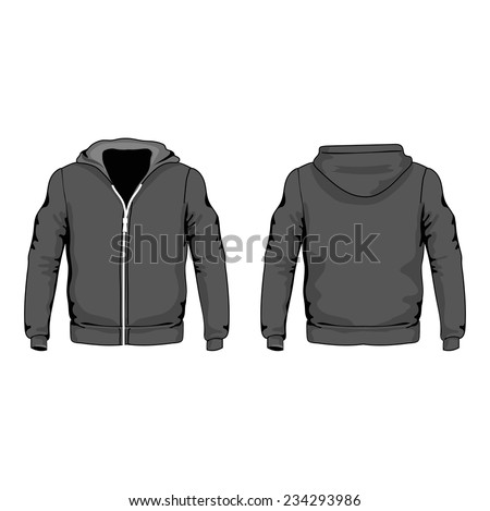 Men s hoodie shirts template front and back views vector - stock vector