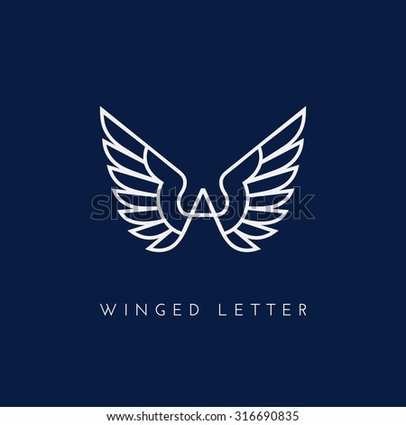 letter vector wings Vector Label Logo Letter Emblem Stock Wings Template