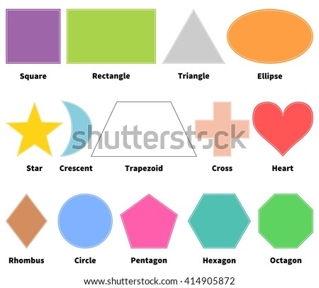 Colorful Geometric Shapes Their Name Clip Stock Vector 226171030 803