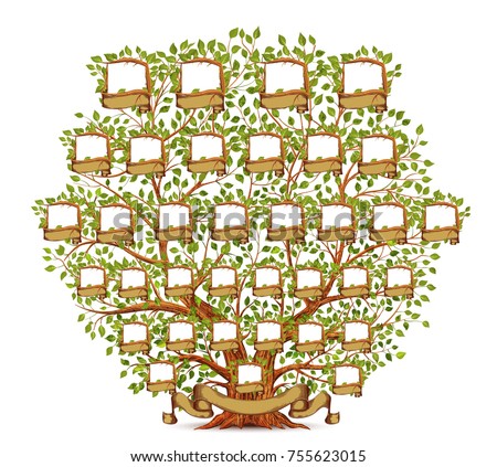 Family Tree Template Vintage Illustration Stock Illustration 755623015 ...