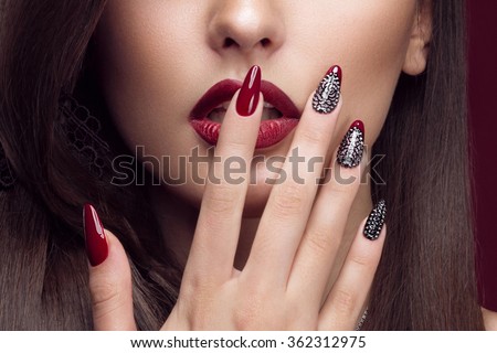 Pretty Girl Unusual Hairstyle Bright Makeup Stock Photo 