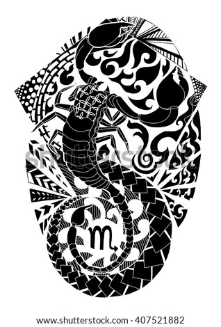 scorpio tattoo design zentangle scorpion isolated stock vector scorpio tattoo design zentangle scorpion isolated stock vector