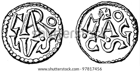 Download Denarius Carolus Magnus Mainz 760 814 Stock Photo 97817456 - Shutterstock