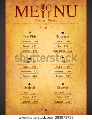 restaurant brochure template
