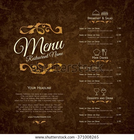 Bifold Restaurant Food Menu Printing Bifold Restaurant Food Menu Printing