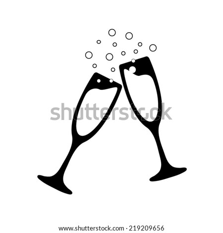 vector illustrations glasses of champagne
