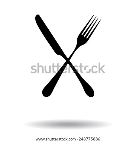 Fork Knife Crossed Icon Vector Illustration Stock Vector 358253984