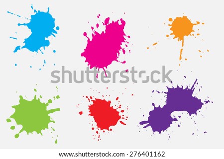 Paint splat set.Paint splashes set for design use.Abstract vector illustration.