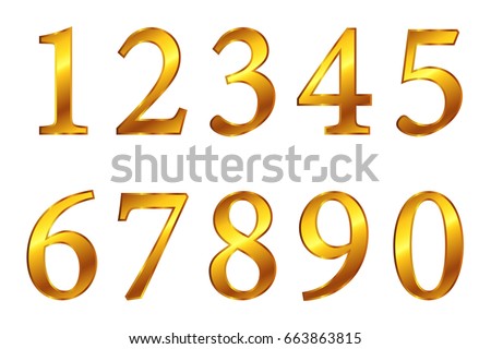 Printable Gold Numbers