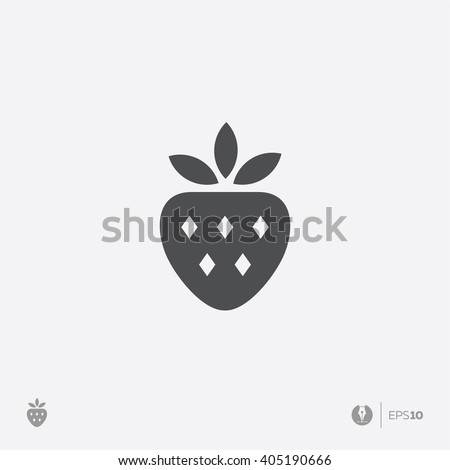 Abstract vector strawberry simple flat design icon