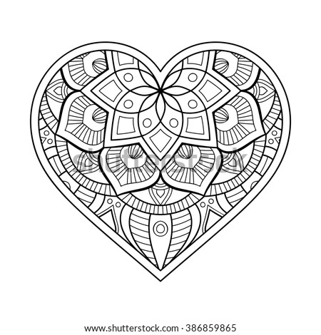 Download Heart Floral Mandala Vintage Decorative Elements Stock ...