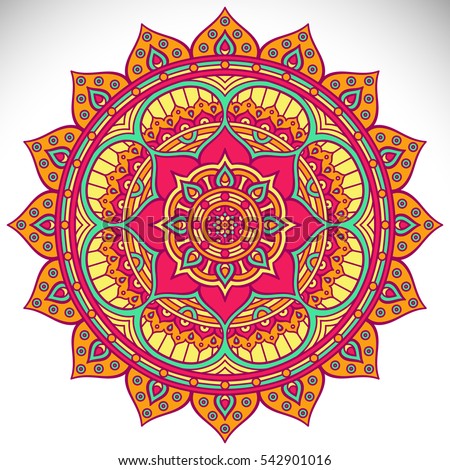 Circular Colored Pattern Vector Mandala Decoration Stock Vector ...