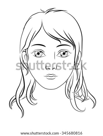 Illustration Face White Background Beautiful Young Stock Vector ...