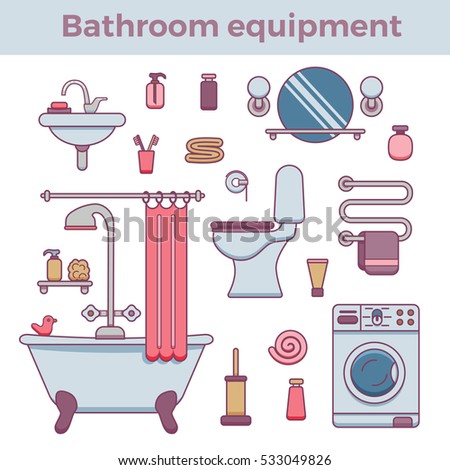 Plumber Service Tools Kit Flat Pictograms Stock Vector ...