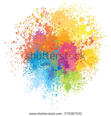 Color Paint Splashes Line Brushes Vector Stock Vector 32778277