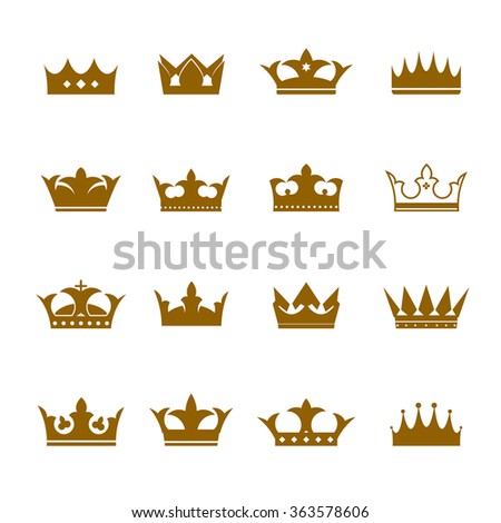 Gold Crown Icons Set Illustration Vector Stock Vector 61489024 ...