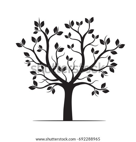 Black Tree Vector Illustration Stock Vector 692288965 - Shutterstock