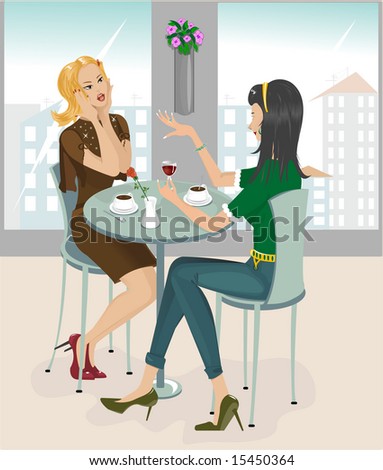 Two Cartoon Women Talking Stock Photos, Images, & Pictures | Shutterstock