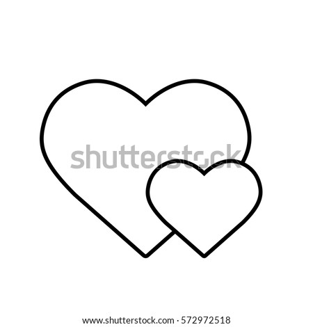 Two Hearts Linear Icon Thin Line Stock Vector 572972518 - Shutterstock