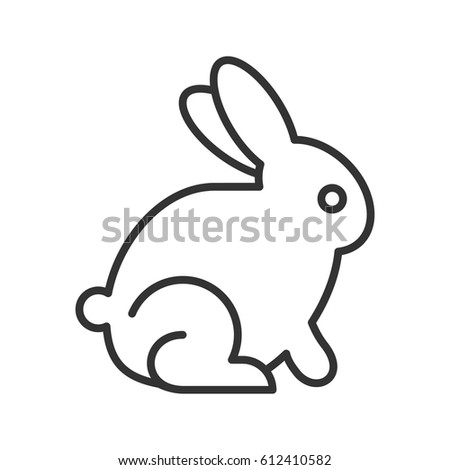 Easter Bunny Linear Icon Thin Line Illustration Rabbit Contour Symbol Vector Isolated Outline