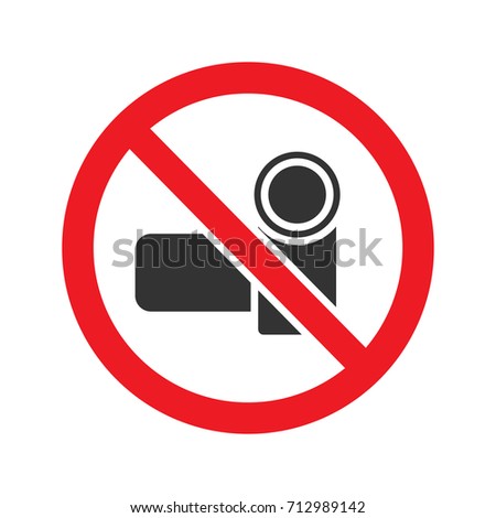 Forbidden Sign With Video Camera Glyph Icon Stop Silhouette Symbol Videotaping Prohibition Negative Forbidden Sign With Video Camera Glyph Icon Stop Silhouette Symbol Videotaping Prohibition Negative