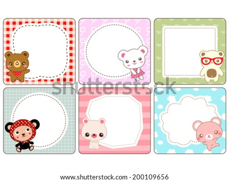 Colorful Kids Name Tags Labels Cute Stock Vector 252974905 - Shutterstock