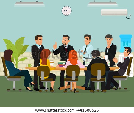 Business Meeting Office Vector Meeting Boss Stock Vector 441580525 ...