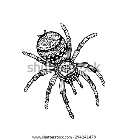 Vector Abstract Spider Zentangle Style Stock Vector 294241478 ...