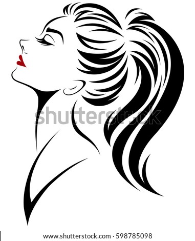 Illustration Women Ponytail Hair Style Icon Stock Vector 