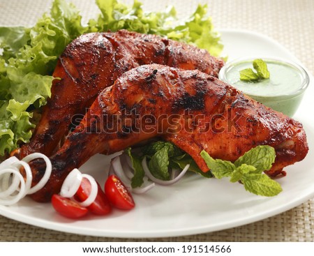Tandoori Chicken , Indian spicy food - stock photo