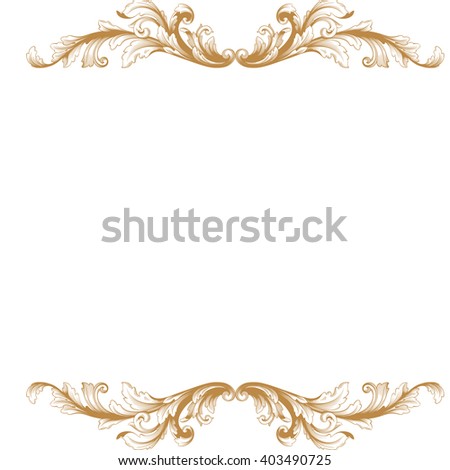 Vintage Baroque Frame Scroll Ornament Engraving Border Floral Retro Pattern Antique Style Acanthus Foliage Swirl Decorative Vintage Baroque Frame Scroll Ornament Engraving Border Floral Retro Pattern Antique Style Acanthus Foliage Swirl Decorative