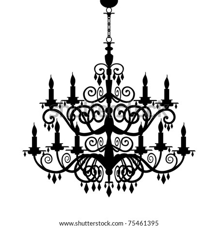 baroque decorative chandelier silhouette isolated on white full scalable vector graphic - Decorative Chandelier baroque decorative chandelier silhouette isolated on white full scalable vector graphic - Decorative Chandelier